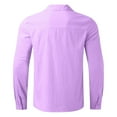 thumbnail image 4 of Bcfgryg Male Summer Solid Casual Plus Size Loose Shirt Mens Turn Down Collar Long Sleeve Shirt Stretch Comfort Men's Shirts, 4 of 4