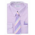 thumbnail image 2 of Berlioni Kids Boys Long Sleeve Dress Shirt With Tie and Hanky  Lilac, 2 of 2