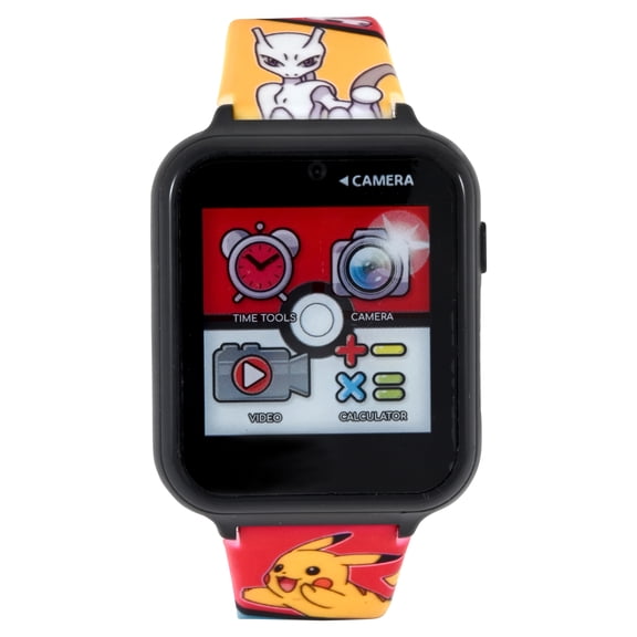 Pokemon iTime Unisex Child Smart Watch with Silicone Strap and Red Case 42mm