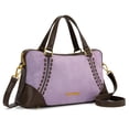 thumbnail image 3 of Wrangler Women's Suede Leather Satchel Handbag, Western Style Top-Handle Shoulder Crossbody Bag with Detachable Strap, Purple, 3 of 6