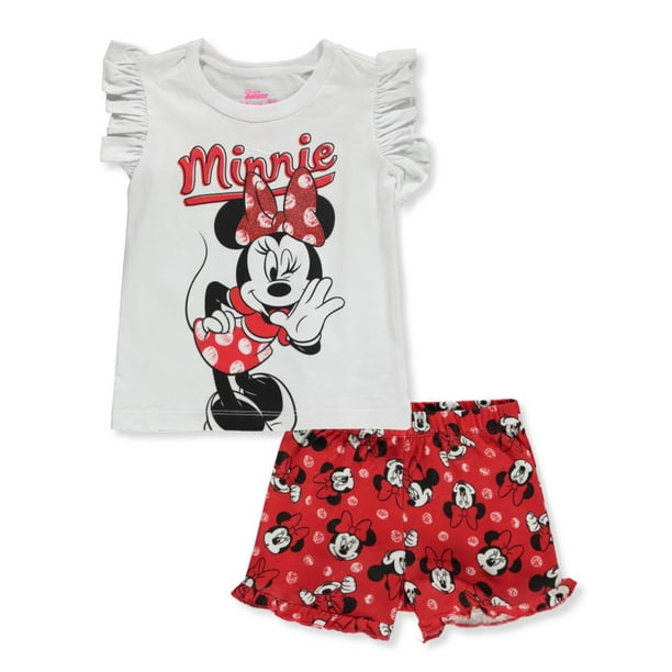 Disney Minnie Mouse Baby Girls' 2-Piece Laugh Shorts Set Outfit - red ...