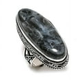 thumbnail image 2 of Natural Larvikite Stone Gemstone Handmade 925 Sterling Silver Ring Size 8, 2 of 2
