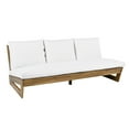 thumbnail image 2 of Christopher Knight Home Outdoor 3 Seater Sofa with Slatted Wood Frame and Cushions, Deep Seating, White, 2 of 6