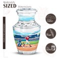 thumbnail image 2 of JAGASY Baseball Funeral Small Urn for Brother, Blue Mini Urns for Human Ashes Keepsake, Blue Sky Baseball Stadium & Grassy Field Decorative Urns for Sister, Tiny Cremation Urn for Siblings, (3 Inch), 2 of 7