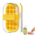 thumbnail image 1 of Ice Cub-e Bottle with Straw, 2-in-1 Water Bottle Ice Cube-s Tray with Lid and Container, Squeezze to Remove, Making Freezer Coffee Juice for Home Kitchen Travel Outdoor Camping, 1 of 7