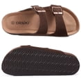 thumbnail image 3 of Nuevas zapatillas de corcho de moda para mujeres y hombres, sandalias planas de gamuza de cuero, sandalias de playa de verano para parejas con hebilla ajustable, 3 of 6