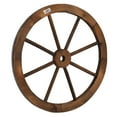 thumbnail image 4 of VINGLI 24" Decorative Wooden Wheel (Set of 2), Vintage Old Western Style Wall Hanging Wood Wagon Wheel, 4 of 8