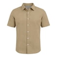 thumbnail image 6 of Trgacdwlo S-5XL Light Green Mens Button Down Shirt Collared Short Sleeve Men's Dress Shirts Big and Tall Summer Vacation Business Casual Shirts for Men, 6 of 7