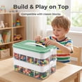 thumbnail image 6 of Toy Organizer for Lego Storage , 3 Layers Stackable Storage Bins with Compartments, Kids Toy Container Box,Clear Building Blocks Container Box with Baseplate Lids, 6 of 8