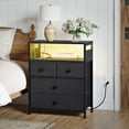 thumbnail image 6 of GUNAITO Led Nightstand with 4 Drawers Bedside Table with Charging Station Wide End Table with Storage Shelf for Living Room,Gray, 6 of 9