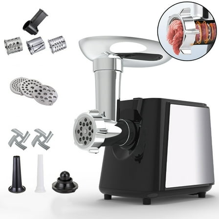 3 In 1 Electric Meat Grinder, Electric Sausage Stuffer Maker Food Grinder With 3 Blades And 3 Grinder Plates, Sausage Stuffer Machine Tubes Kit, Heavy Duty Meat Grinders For Home Use Food Processors