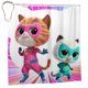 thumbnail image 2 of Cortina de ducha Superkitties, opaca, para baño, impermeable, resistente al moho, bloquea la privacidad, probador, patrón de impresión fina con arte de patchwork, 72 x 72 pulgadas, talla única., 2 of 8