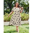 thumbnail image 4 of Zeagoo Women Plus Size Short Sleeve Dress Loose Summer Casual A-Line Flowy Midi Dresses with Pockets, 4 of 4