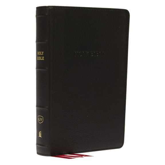 KJV, Reference Bible, Personal Size Giant Print, Genuine Leather, Black, Red Letter Edition, (Hardcover)