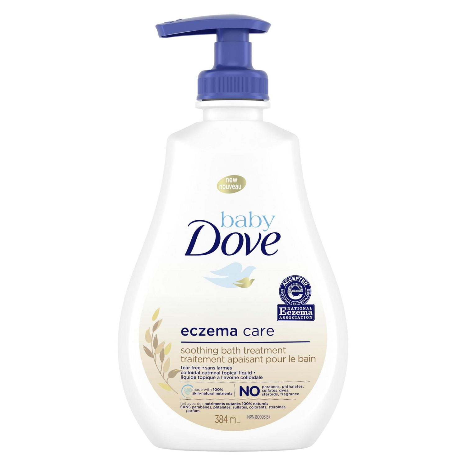 Baby Dove Traitement Apaisant pour le Bain soin cutané avec avoine colloïdale eczema care adapté aux peaux sujettes à l'eczéma, 384 ml
