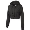 thumbnail image 3 of MixMatchy Women's Solid Casual French Terry Cropped Zip Up Hoodie, 3 of 5