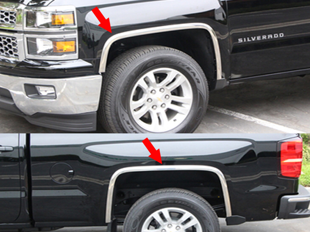 QMI Stainless Steel Wheel Well Fender Trim – 4pc Set For Dodge Ram 1500 2002-2008 & 2500 2003-2009 – Chrome Finish