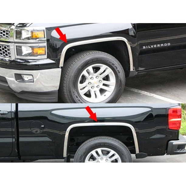 Stainless Steel Fender Trim 4Pc Fits Chevrolet Silverado WZ56181 QAA