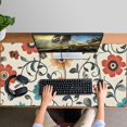 thumbnail image 4 of Long Mouse Pads for Desk,Pioneer Flower Floral Print Pattern Desk Mats on Top Of Desks, Desk Mouse Pad Extra Large with 3mm Non-Slip Base and Stitched Edge for Gaming,Office,Work,Home 47.3"x23.6", 4 of 6