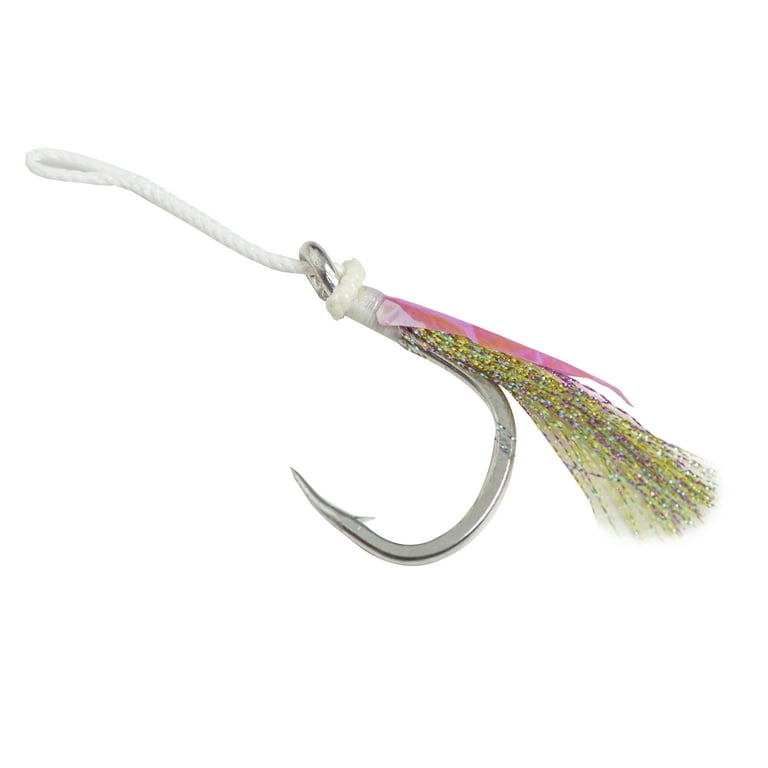 Mustad Heavy Duty Jigging Assist Hook with White Flash - 2 Per Pack