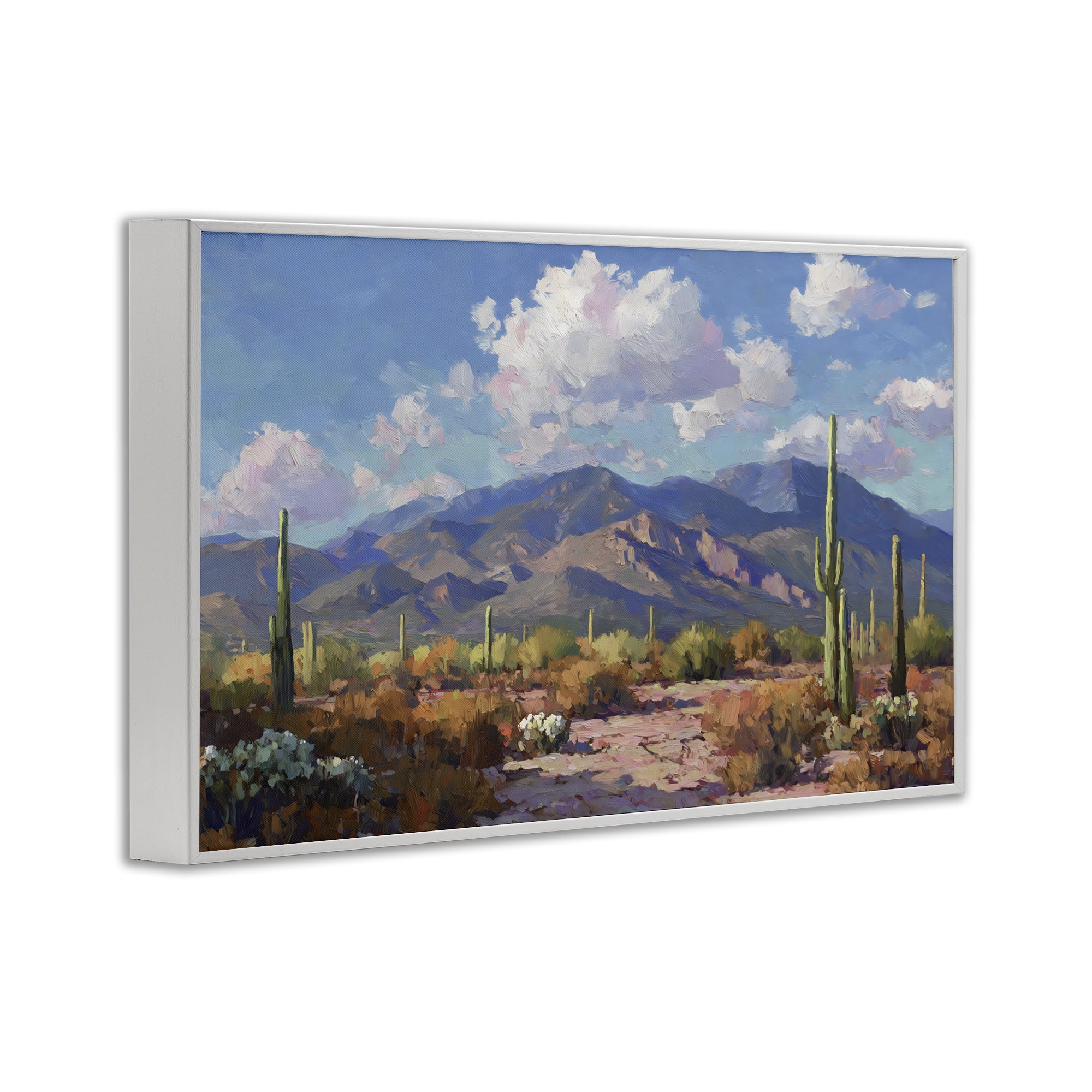 Stupell Industries Desert Mountains at Sunset Glow White Framed Giclee Art, design by Gina Kelly