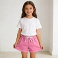 thumbnail image 4 of ATOGUTA Girls Yoga Shorts Size 1T-8 Kids Loose Elastic Waist Short Pants Teen Summer Casual Jorts Pink, 4 of 7
