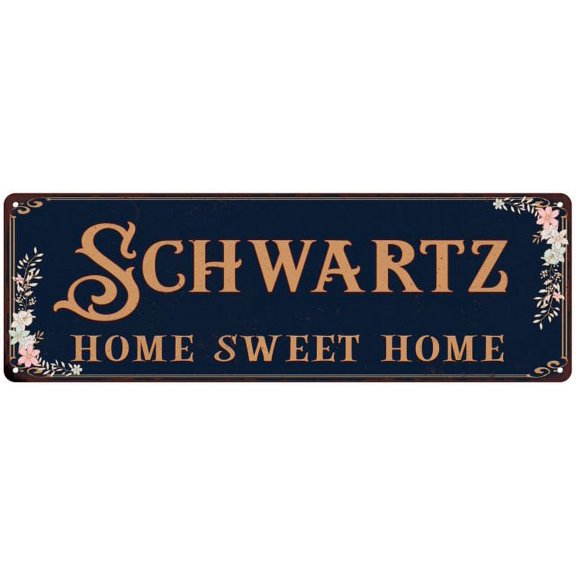 SCHWARTZ Home Sweet Home Victorian Look 8x24 Metal Sign 108240046865