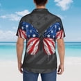 thumbnail image 4 of Pofeuu Butterfly With USA Flag Print Hawaiian Shirt for Men Sleeves Casual Button Down Summer Beach Dress Shirts T-Shirts,XX-Large, 4 of 7