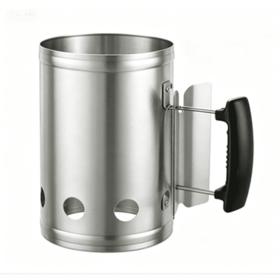 JAD Stainless Steel Charcoal Chimney Starter, Anti-Scald Handle BBQ Charcoal Quick Ignition Kettle for Outdoor Barbecue Grill, Camping Fire Pit Charcoal Rapid Lighting Bucket