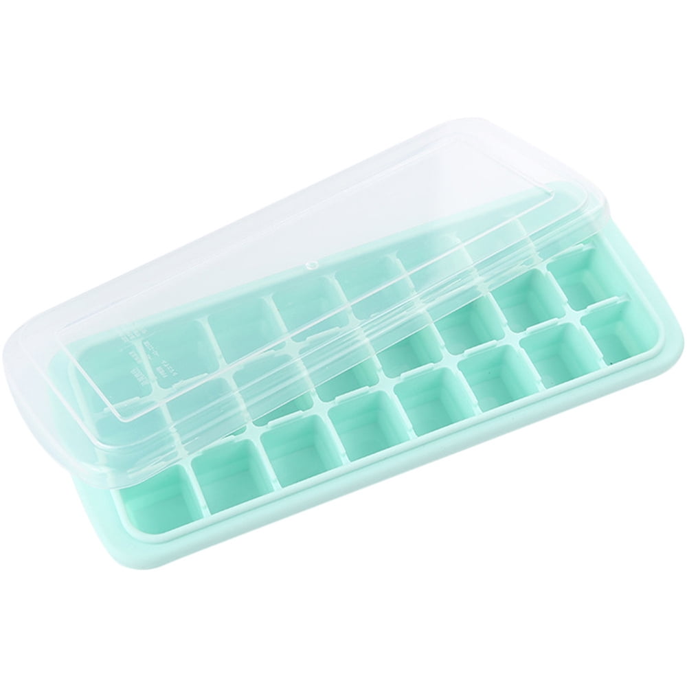 24 Cubes Home Made Ice Cube Tray Maker Mold Soft Silicon with PP Lid BPA free 