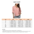 thumbnail image 5 of Mujeres Abajo Camisas De Lino Botón Delantero Manga Corta Blusa Con Cuello En V Color Puro Versión Suelta Rosa S, 5 of 5