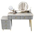 thumbnail image 3 of Organizer Chair Dressing Table Makeup Drawer Led Woman Dressing Table Nordic Makeup Mirror Coiffeuses De Chambre Home Furniture My Lux Decor Round, 3 of 28