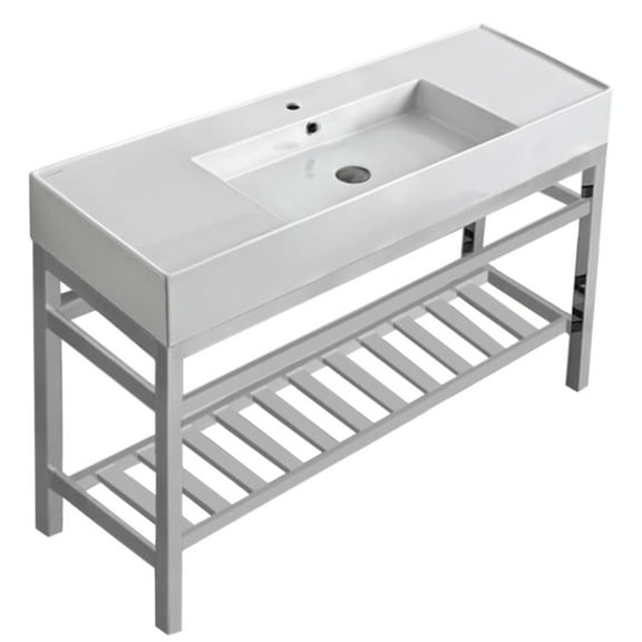 Nameeks Scarabeo 5125-Con2-One Hole Teorema 2 47-5/8" Rectangular Ceramic Console Bathroom