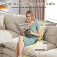 thumbnail image 7 of GNIXUU 113.4 " U-Shaped Cloud Couch ,Oversized Sectional Sofa with 2 Ottomans,Modern Chenille Deep Seat Modular 7-Seater Corner Couches for Living Room, Office,Beige, 7 of 7