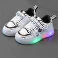 thumbnail image 3 of B91xZ Sneakers for Girls Toddler Shoes Children LED Light Strip Shoes Lace Up Canvas Shoes Kids Casual Shoes Light Up Shoes Walking Shoes,Pink 12, 3 of 4