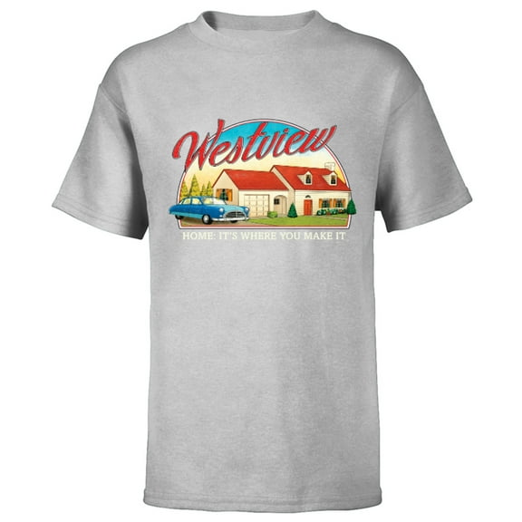 Marvel WandaVision Westview Retro Standard - Short Sleeve T-Shirt for Kids - Customized-Athletic Heather