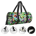 thumbnail image 4 of Rocae Colorful Tie Dye Stained Glass Print Round Travel Duffel Bag and Fitness Bag, Women's Waterproof Weekend Tote, Men's Travel and Fitness Essentials, 4 of 8