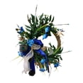 thumbnail image 4 of de flores artificiales azules con lazo con hojas de primavera / verano de 18 pulgadas para la decoración de de, 4 of 9
