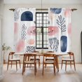 thumbnail image 2 of Pink Navy Blue Abstract Art Kitchen Curtains, Modern Geometric Art Light Filtering Window Curtain Panels, 2Pcs Rod Pocket Window Treatments Set for Living Room Bathroom Bedroom 52x72 Inches, 2 of 9