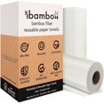 thumbnail image 1 of Ibambo 2 Rouleaux d'Essuie-tout Réutilisables en Bambou - Robustes, Absorbants et Durables / Essuie-Tout Certifiés FSC Lavables à la Machine / 100 % Rayonne Dérivée du Bambou / 20 Feuilles par Rouleau, Feuilles 12"x11 Pouces, 1 of 8