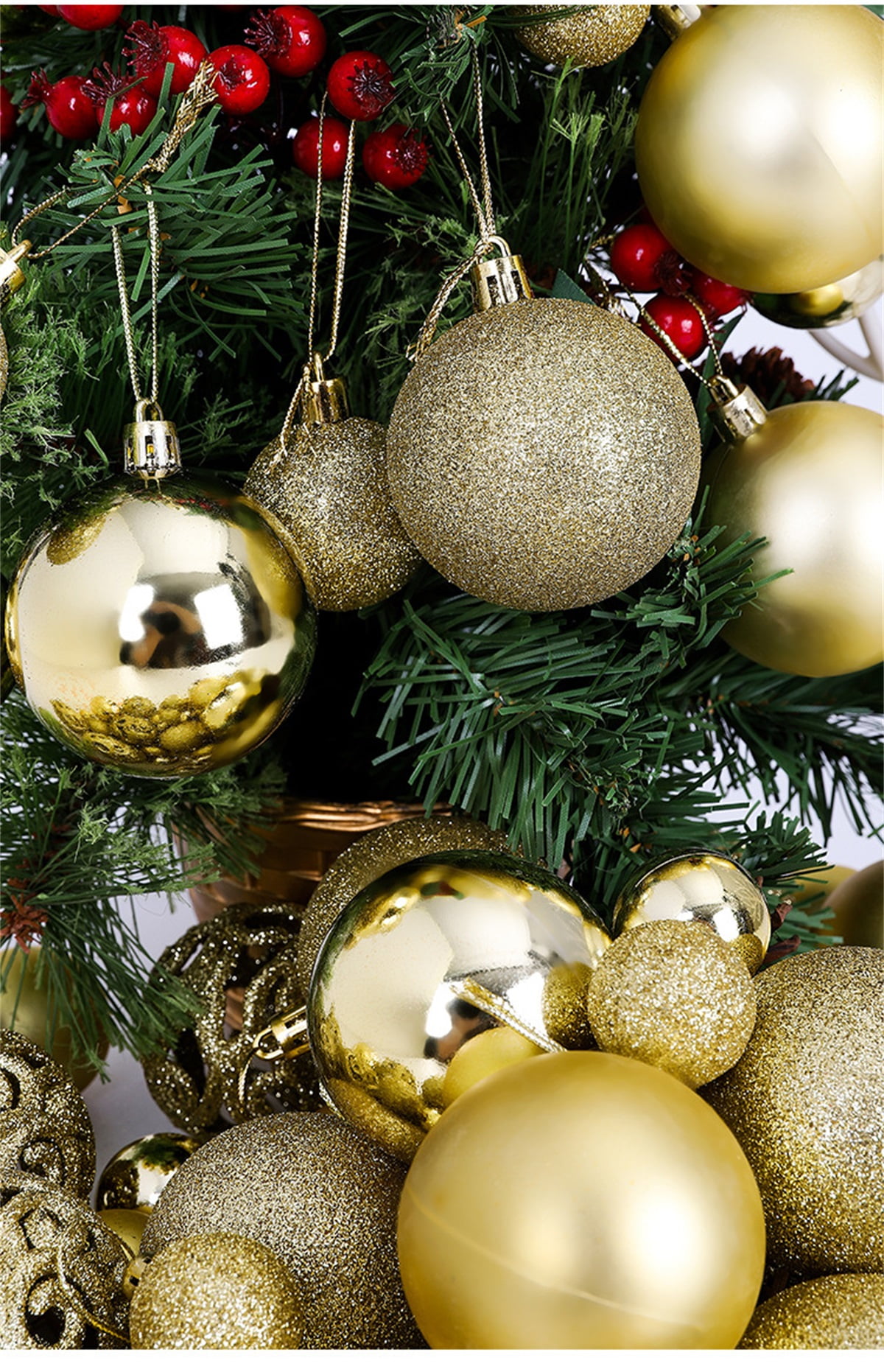 Box christmas eight sound wooden dream tree gifting crystal ball 100Pcs/Set Christmas Ball Ornament, 3-6CM Glitter Matt Hollow Ball with Ball Gift Box, Christmas