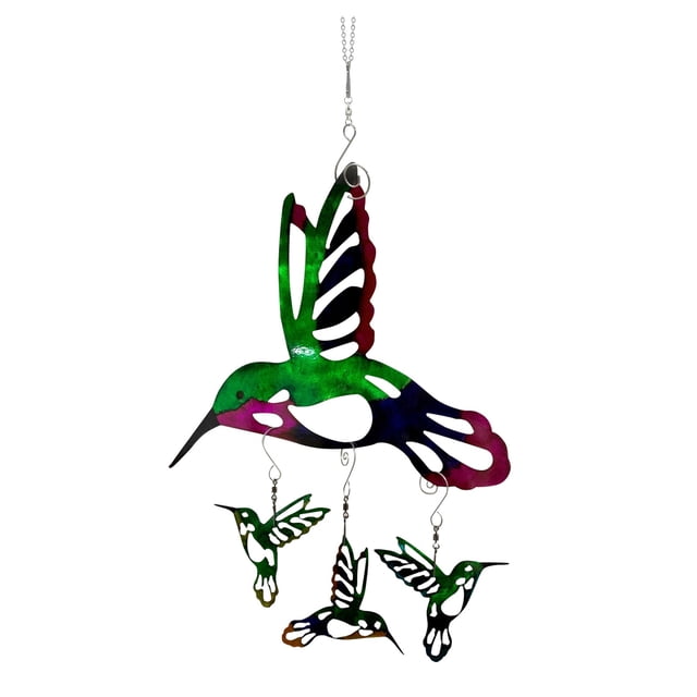 Campana De Viento Colibrí Decoración Para Exterior E Interior Campana De Viento Móvil Pintada En Color Metal Terrazas Balcones Decoración De Jardín Estilo En Tonos Oscuros Regalo Para Mamá