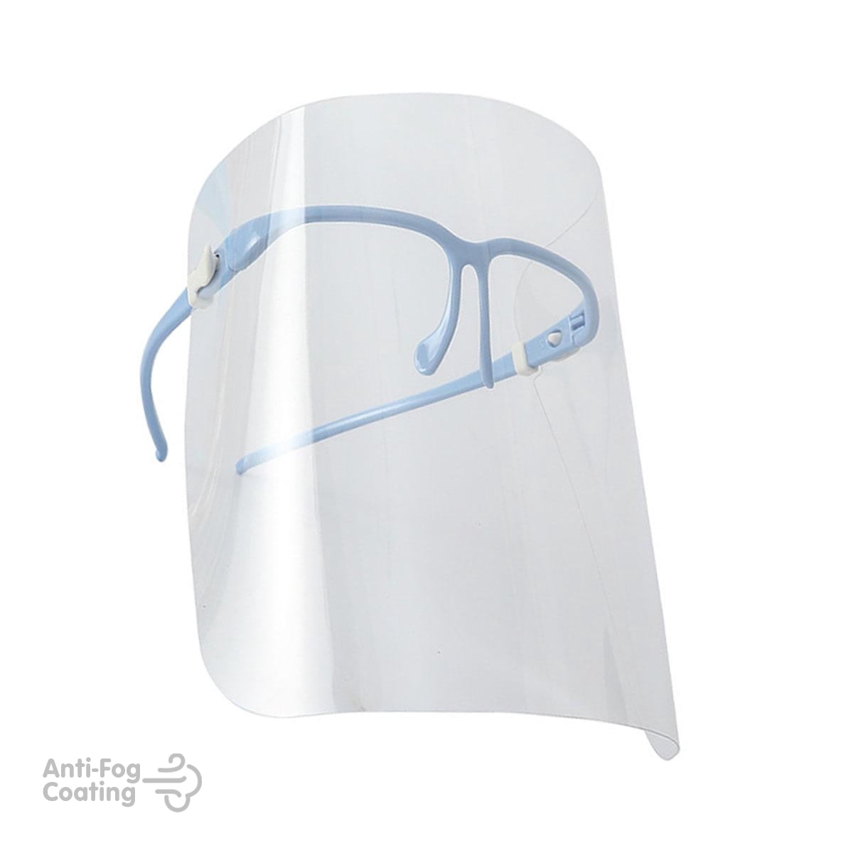 Zummy Protective Face Shield with Attached Glasses, Clear Shield Color