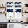 thumbnail image 2 of Navy Blue Anchor Kitchen Curtains Window Panels, Nautical Coastal Abstract Art Insulated Window Treatment Curtain, Grommet Curtains for Bedroom/Living Room/Bathroom, 2 Piece 27.5"Wx39"L, 2 of 8