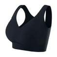 thumbnail image 4 of SMihono Seamless Bras for Women Plus Size Comfortable Soft Bras Breathable Push Up Bras No Underwire Gathering Bralettes (Black L ), 4 of 6