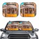 thumbnail image 2 of Balery Modern Urban Monkey Parasol para parabrisas de coche de 2 piezas | Parasol plegable para parabrisas delantero de coche para la mayoría de sedanes-Large, 2 of 6