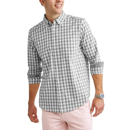 Mens Long Sleeve Stretch Poplin Woven Shirt
