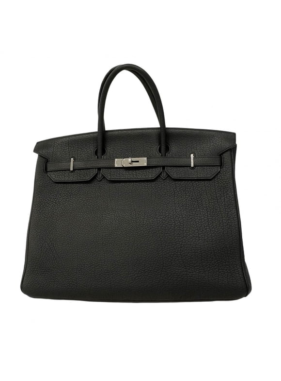 Pre-Owned Hermes Herms Birkin 40 Togo Black Handbag Men's with O Stamp (Good)