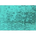 thumbnail image 1 of Ahgly Company Machine Washable Indoor Rectangle Oriental Turquoise Blue Industrial Area Rugs, 2' x 5', 1 of 4