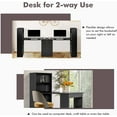 thumbnail image 6 of Computer Desk with Bookcase, 48” Modern Writing Table Desk with Storage Shelves and CPU Stand, Reversible Study Workstation for Home Office Bedroom (Black), 6 of 9